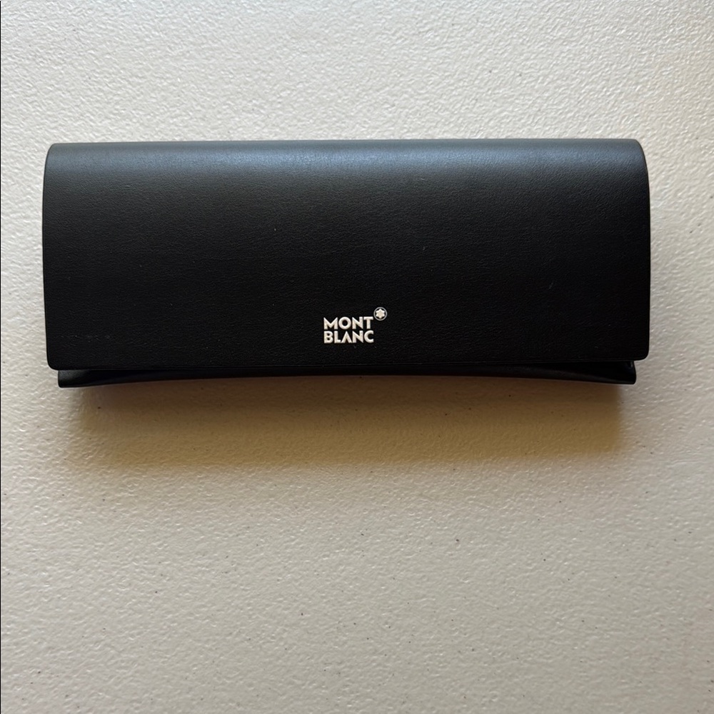 Mont Blanc CASE ONLY. Black Leather Eyeglass/Sunglass Case with Magnetic close.